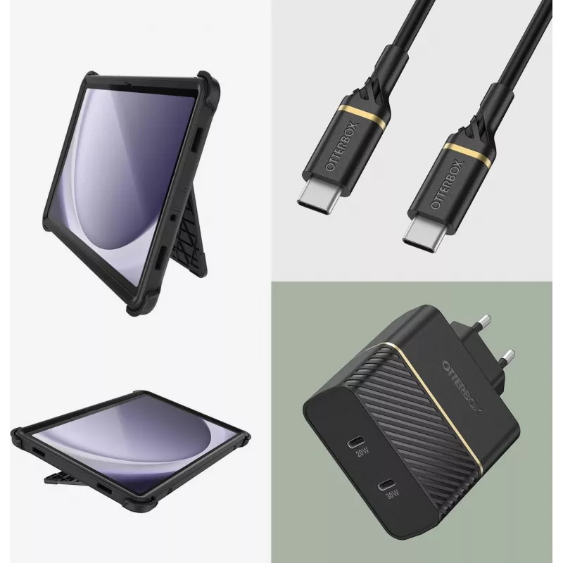 OtterBox Defender Series Dėklas, skirtas Samsung Galaxy Tab A9+ – juodas
