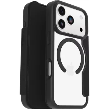 OtterBox React Folio MagSafe, skirta iPhone 17 Pro, Black Crystal – Clear/Black