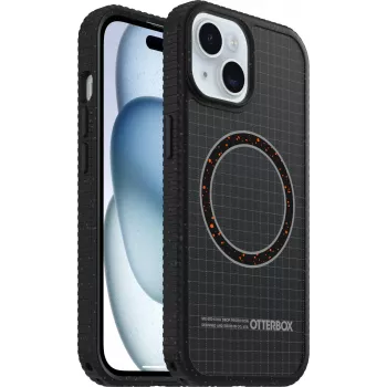 OtterBox Sole Series Mobile Phone Case with MagSafe - Fabric - Midnight Circle (Black), skirta iPhone 15 Pro