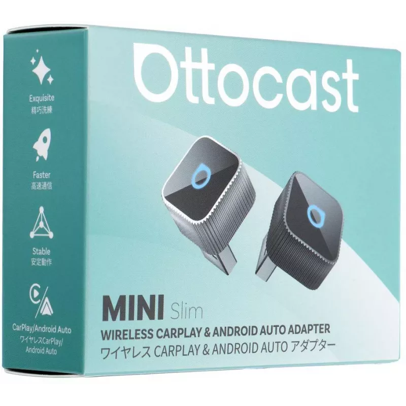 OTTOCAST Mini Cube T2 belaidis CarPlay ir Android Auto adapteris (Bluetooth/Wi-Fi) | Kur.lt