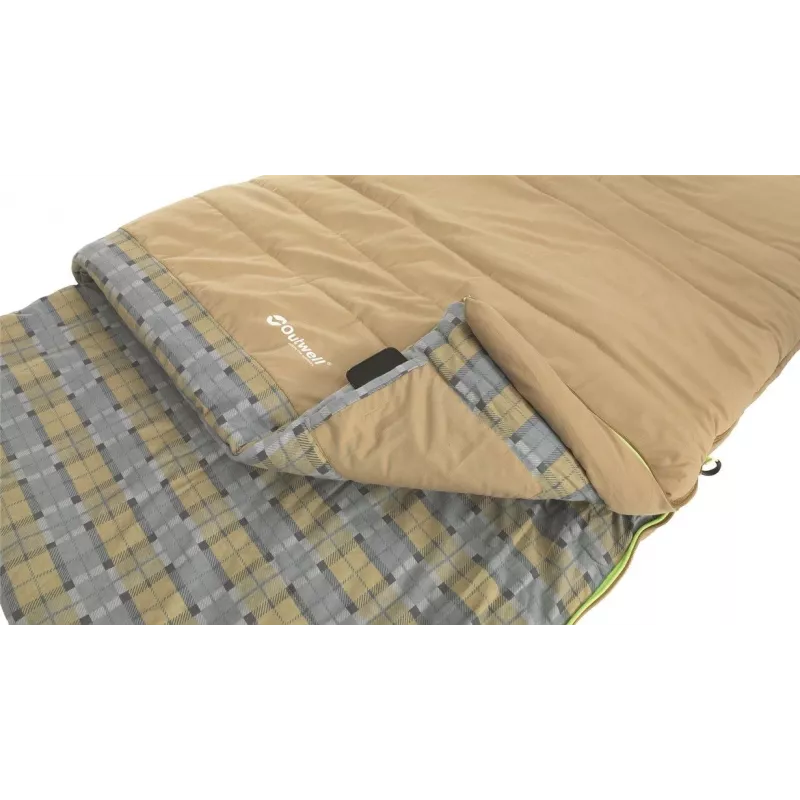 Outwell Commodore Miegmaišis 225 x 85 cm 9/5/-8 °C su atskira pagalve, 2 krypčių automatinis L formos užtrauktukas