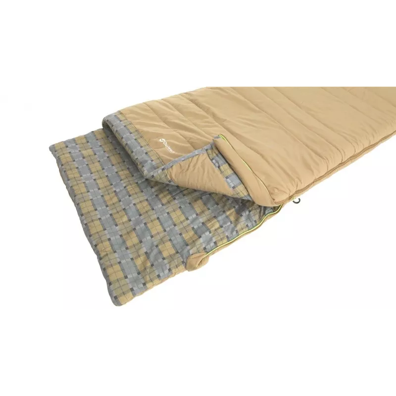 Outwell Commodore Miegmaišis 225 x 85 cm 9/5/-8 °C su atskira pagalve, 2 krypčių automatinis L formos užtrauktukas