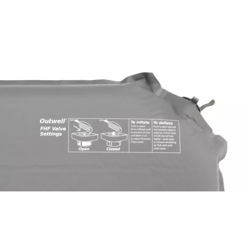 Outwell Sleepin Double Mat 100 mm – Savaime prisipučiantis dvigubas stovyklavimo čiužinys 200 x 130 x 10 cm, pilka/mėlyna