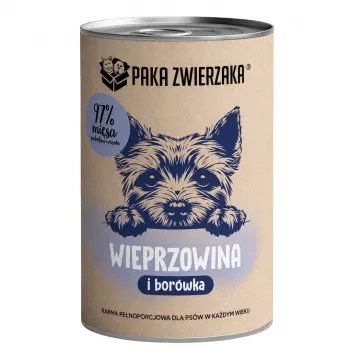 Paka Zwierzaka Monoprotein Pork with Blueberry šlapias šunų maistas 400g