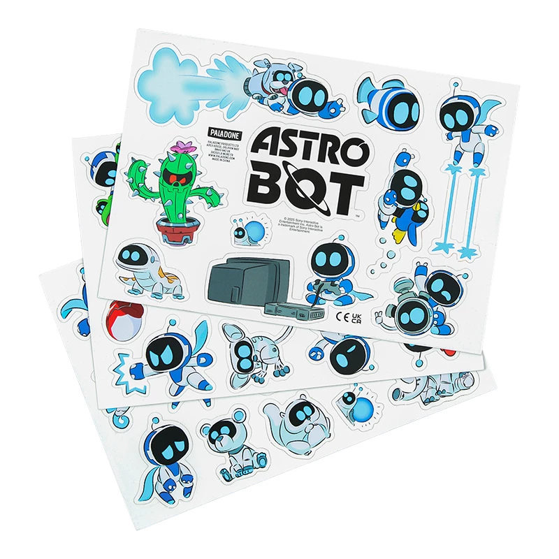 Paladone AstroBot šaldytuvo magnetai - 34 vnt. magnetų rinkinys, 3 lakštai, kosmoso roboto dizainas