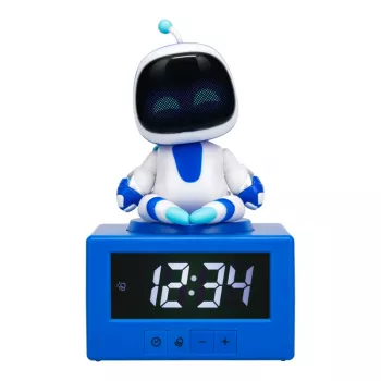 Paladone AstroBot Icon žadintuvas – pilkos/baltos spalvos, robotas su LCD ekranu ir snaudimo funkcija