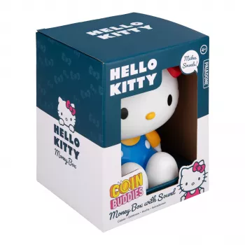 Paladone Hello Kitty formos taupyklė – keraminė monetų skrynia, oficialus Sanrio atributas, balta/rožinė/juoda, 13,5 x 13,5 x 16,5 cm