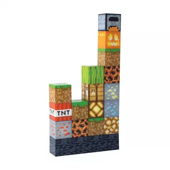 Paladone Minecraft Block Building Light – 16 LED blokų, USB maitinimas, šiltai balta šviesa, sujungiamas rinkinys