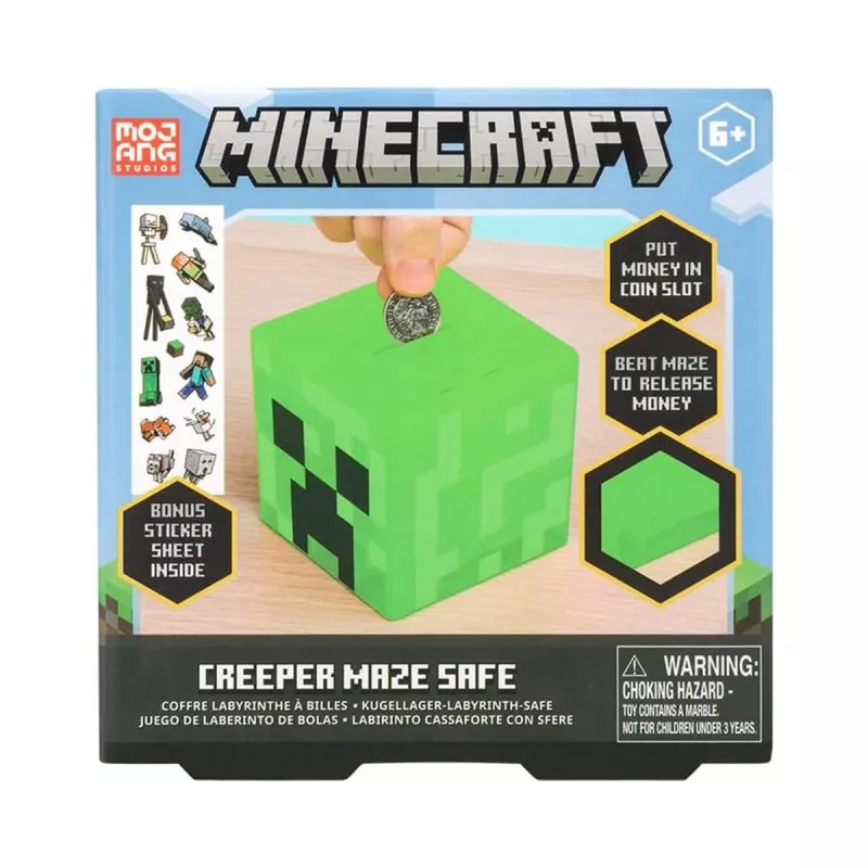 Paladone Minecraft Creeper Maze Safe V2 – elektroninė dėžutė pinigams su Creeper garso efektais