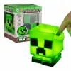 Paladone Minecraft Creeper SquishyGlo silikoninis šviestuvas su įkraunama baterija – žalia LED naktinė lemputė su 3 ryškumo lygiais ir Micro USB įkrovimu