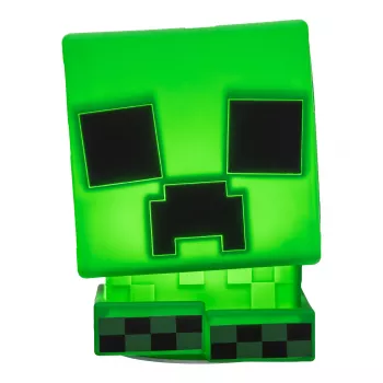 Paladone Minecraft Creeper SquishyGlo silikoninis šviestuvas su įkraunama baterija – žalia LED naktinė lemputė su 3 ryškumo lygiais ir Micro USB įkrovimu