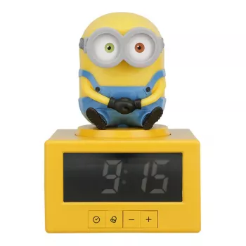 Paladone Minions Icon žadintuvas - skaitmeninis LED, maitinamas USB, su snaudimo funkcija