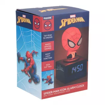 Paladone Spider-Man Icon žadintuvas – skaitmeninis LED, raudonas/juodas
