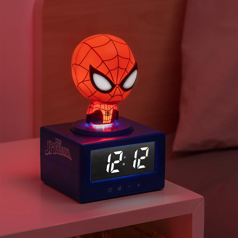 Paladone Spider-Man Icon žadintuvas – skaitmeninis LED, raudonas/juodas