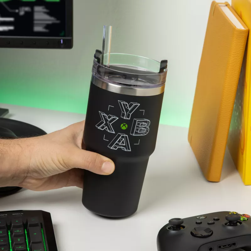 Paladone Xbox Gamer Cup – keramikinė 300 ml puodelis su Xbox valdiklio formos rankena, juodai žalia