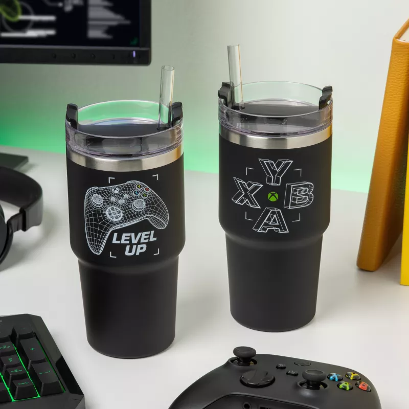 Paladone Xbox Gamer Cup – keramikinė 300 ml puodelis su Xbox valdiklio formos rankena, juodai žalia