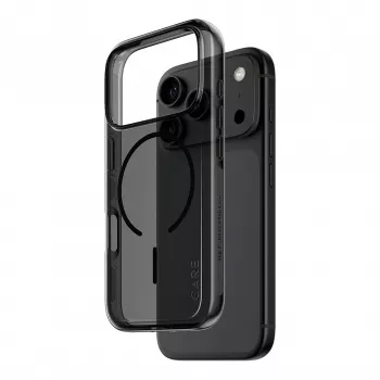 PanzerGlass CARE Smokey dėklas su juodu MagSafe, skirtas iPhone 17 Pro