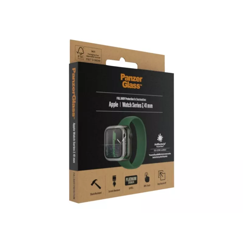 PanzerGlass Full Body Protector, skirtas Apple Watch Series 7/8/9 41mm – permatomas 9H grūdintas stiklas