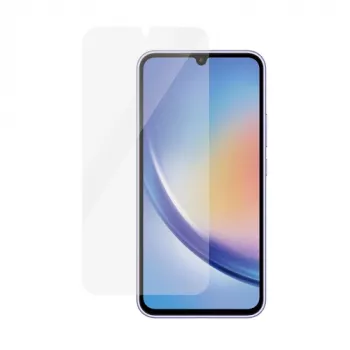 PanzerGlass Ultra-Wide Fit grūdinto stiklo ekrano apsauga, skirta Samsung Galaxy A34 5G (skaidri, 9H kietumo, antimikrobinė, nuo krašto iki krašto)