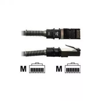 PatchSee PCI6-F/3 Cat 6a FTP tinklo kabelis, RJ-45 vyriškas į RJ-45 vyrišką, 91 cm, juodas, be halogenų su apsauginiu antgaliu