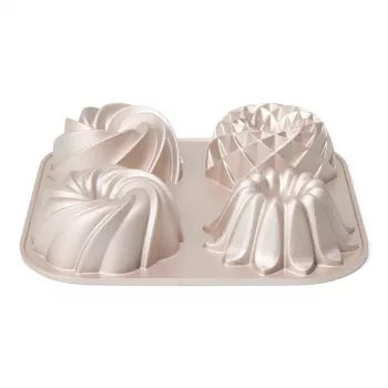 Patisse PAT-04520 Mini Bundt Formų Rinkinys, 6 vnt., 7 cm, juodos spalvos, neprideganti anglinio plieno forma