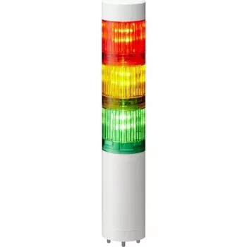 PATLITE LR4-302WJNW-RYG Signal Tower LED 3 pakopų Raudona/Geltona/Žalia 24V DC Su kabeliu Baltas
