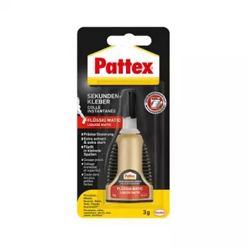 Pattex Matic Liquid Super Klijai, dozavimo buteliukas, 3g, skaidrūs, tirpikliniai kontaktiniai klijai pst2c
