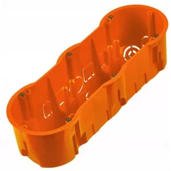 PAWBOL A.0043WPG Deep Triple 60mm įleidžiama elektros dėžutė su varžtais, balta