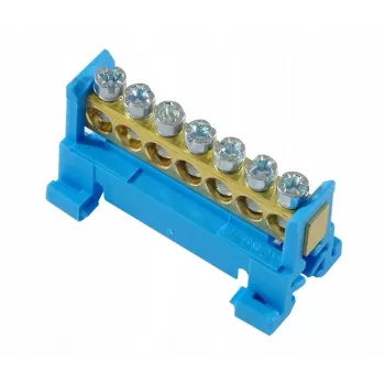PAWBOL E.4023 Žemo profilio gnybtų juosta, 7 polių, mėlyna, 4 mm², 24 A, 450 V