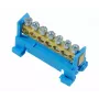 PAWBOL E.4023 Žemo profilio gnybtų juosta, 7 polių, mėlyna, 4 mm², 24 A, 450 V