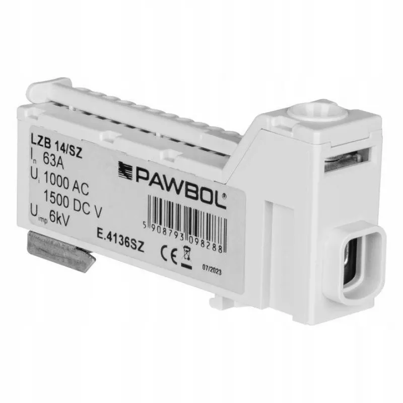 PAWBOL Bevaržtė gnybtų juosta LZB E.4136SZ pilka (12 polių, 450V, 24A)