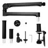 PCBuilder CAST STEADY mikrofono stovo ranka - stalinis spaustuvas, žirklinė ranka, plienas, 1,5 kg apkrova, 750 mm siekis, 360° sukimasis, paslėpta kabelių sistema, juoda
