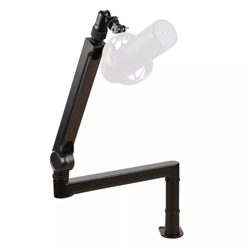 PCBuilder CAST STEADY mikrofono stovo ranka - stalinis spaustuvas, žirklinė ranka, plienas, 1,5 kg apkrova, 750 mm siekis, 360° sukimasis, paslėpta kabelių sistema, juoda