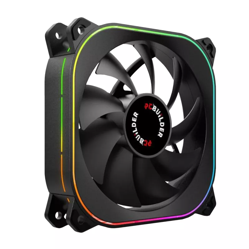 PCBuilder TORNADO CHILL ARGB 120 mm ventiliatorių rinkinys - 3 vnt., adresuojamas RGB, PWM, hidraulinis guolis, 65 CFM, 6 prievadų hub'as