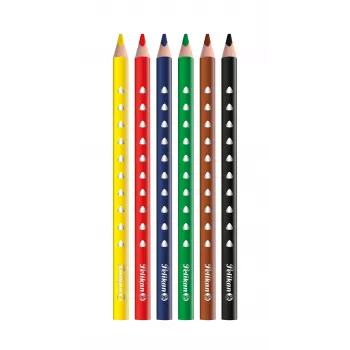 Pelikan 700610 spalvotų pieštukų rinkinys, 6 vnt. (juodas, rudas, žalias, raudonas, violetinis, geltonas)
