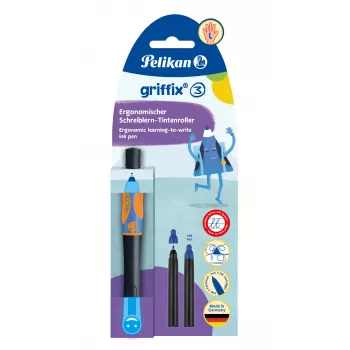 Pelikan griffix Neon Black kairiarankiams skirtas flomasteris-rašiklis - rožinis 821018