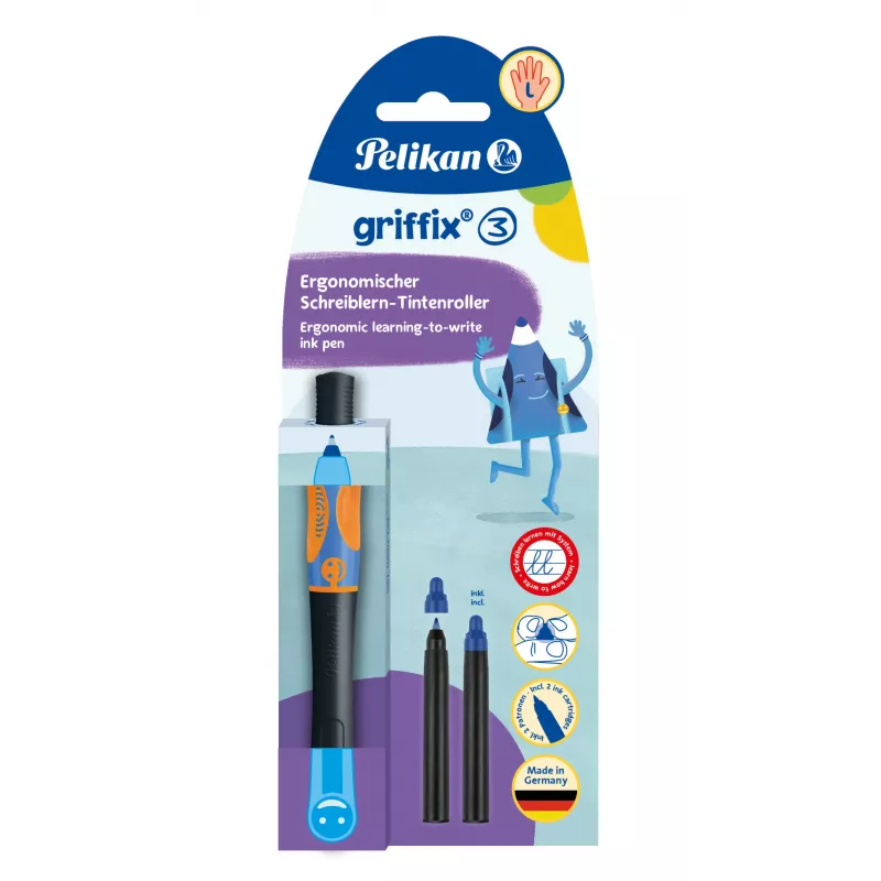 Pelikan griffix Neon Black kairiarankiams skirtas flomasteris-rašiklis - rožinis 821018