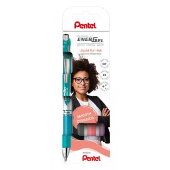 Pentel 4 EnerGel BL77 gelinių rašiklių rinkinys (turquoise, grey, pink, purple) 0,35 mm