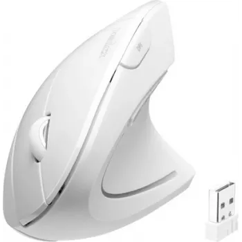 Perixx PERIMICE-713 belaidė ergonominė vertikali pelė, balta, 6 mygtukai, reguliuojamas 1000/1500/2000 DPI, 2,4 GHz, dešiniarankiams 11937