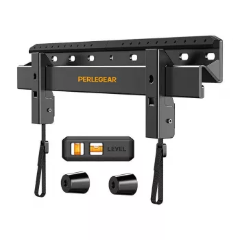 PERLEGEAR PGMT7 Full Motion TV Laikiklis 24-55 colių, Dvigubos Rankos Sukamasis Sieninis Laikiklis, Maks. Apkrova 45 kg, VESA 75x75 iki 400x400 mm, Juodas