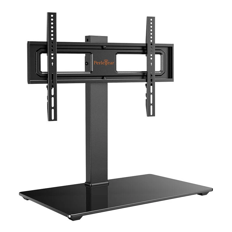 Perlegear PGTVS26-US 32-70 TV Mount Laisvai Pastatomas TV Stovas su Grūdinto Stiklo Pagrindu, Juodas