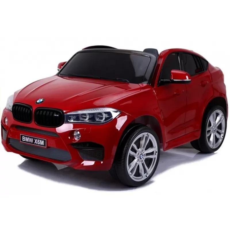 PETMEX baterijomis varomas automobilis naujas BMW X6M visureigis LED šviesos MP3 raudonas lakuotas