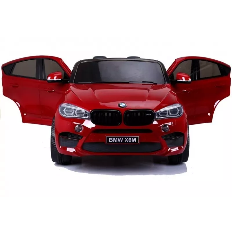 PETMEX baterijomis varomas automobilis naujas BMW X6M visureigis LED šviesos MP3 raudonas lakuotas