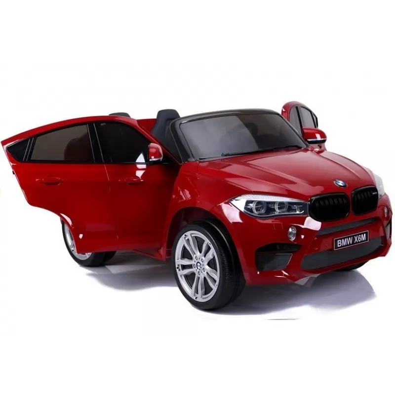 PETMEX baterijomis varomas automobilis naujas BMW X6M visureigis LED šviesos MP3 raudonas lakuotas