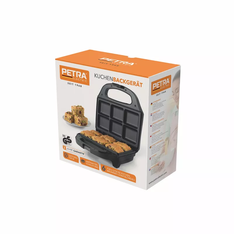 Petra PT5921DEKF Pyragėlių kepimo aparatas – 7 mini pyragėliai/keksiukai/spurgos, 700 W, nelipni danga, juodas