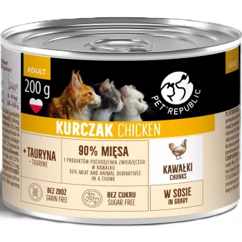 PETREPUBLIC Adult Chicken Chunks in Sauce šlapias kačių maistas – 10 x 200 g
