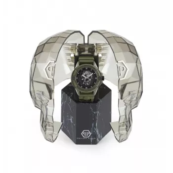 Philipp Plein PWUBA0423 Automatinis Skeleto Laikrodis 44mm Juodas Silikonas