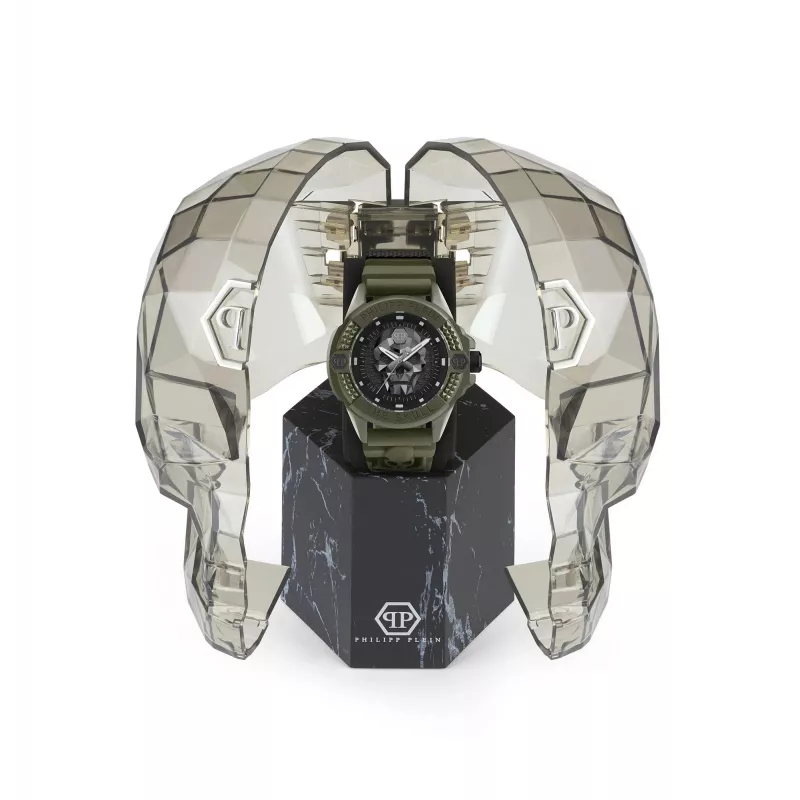 Philipp Plein PWUBA0423 Automatinis Skeleto Laikrodis 44mm Juodas Silikonas