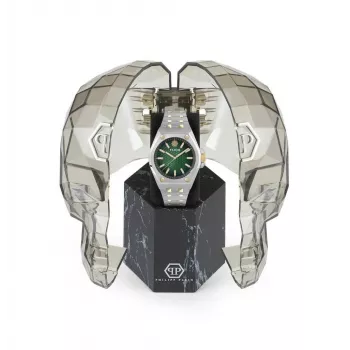 Vyriškas laikrodis Philipp Plein PWPMA0224 43mm juodas ciferblatas silikoninis dirželis