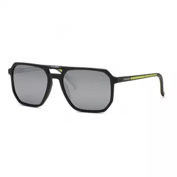 Philipp Plein Sport vyriški akiniai nuo saulės SSP032-58C02X juodas acetato rėmelis, pilki lęšiai 58/19/145 mm